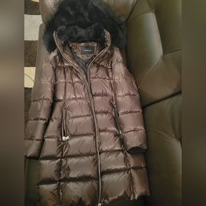 Andrew Marc down jacket,  fox fur and hood with a  rabbit fur inside the hood